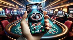 Pemain menggunakan aplikasi mobile sports dan casino dengan nyaman menggunakan smartphone di Jakarta